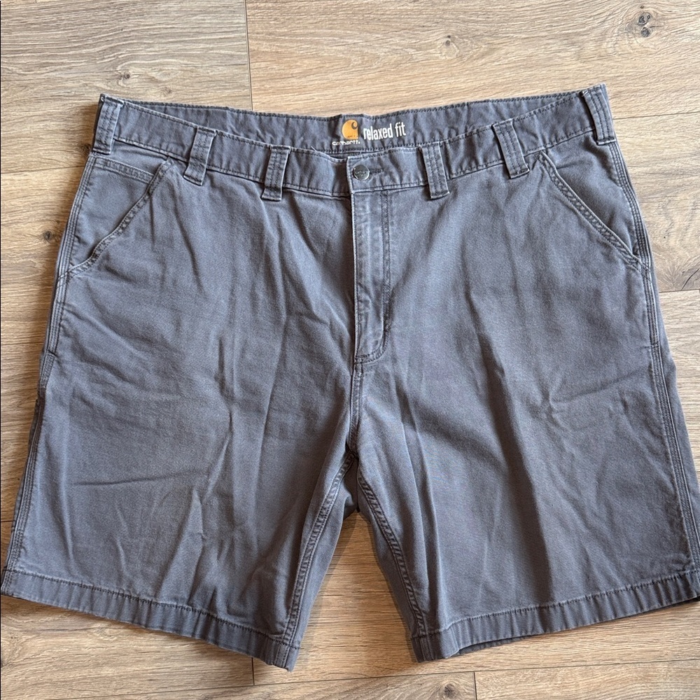 CARHARTT Relaxed Fit Gray Canvas Cargo Shorts Size 44 Workwear Streetwear